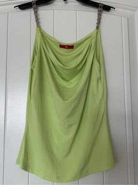 Xi Lime Green Chain Strap Cowl Neck Tank